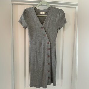 Altar’d State short gray dress, size medium, button detailing, v-neck